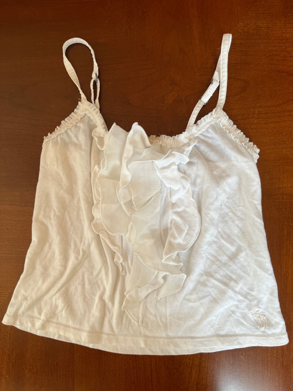abercrombie kids White Ruffle Camisole Top